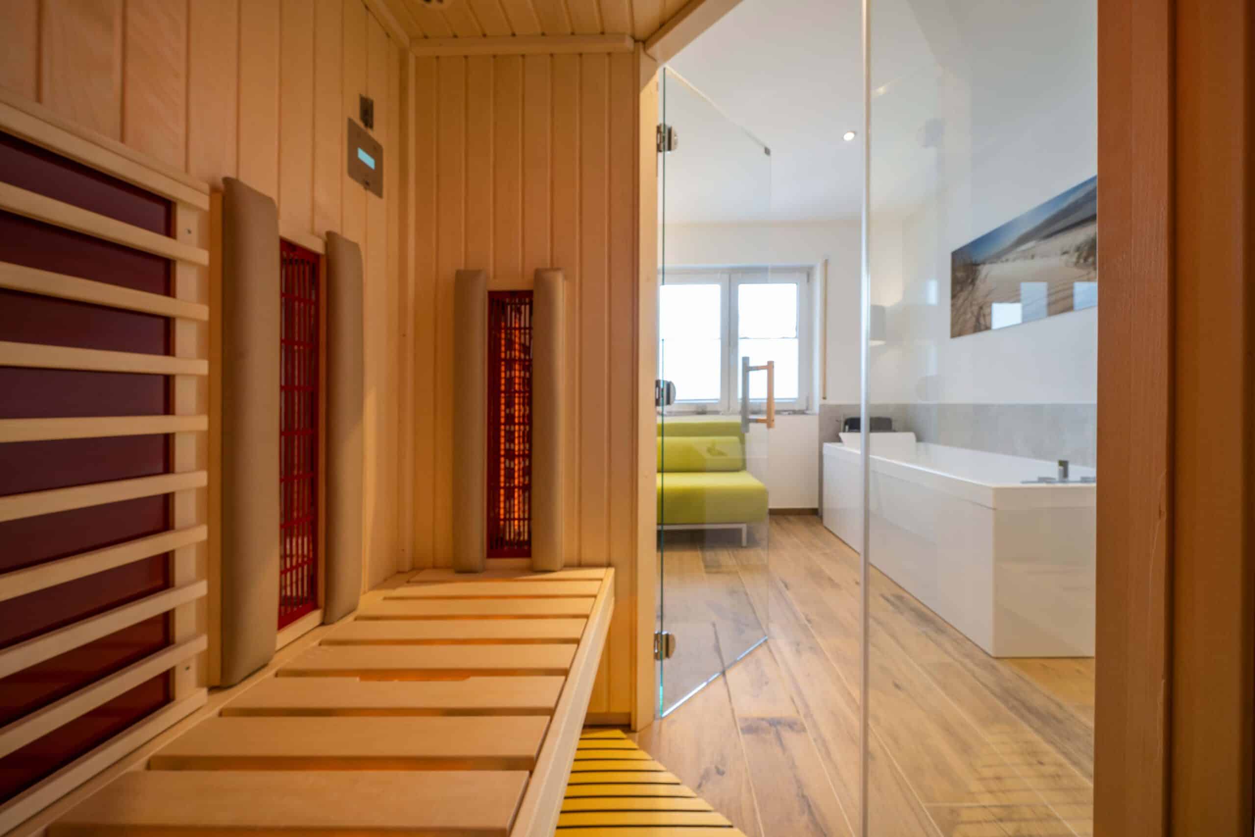 Sauna Blick Badezimmer